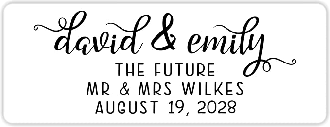 Personalized Return Address Labels - White Custom Printed Name and Home Address Stickers for Wedding, Personal and Business (250, Pretty Lowercase Script)