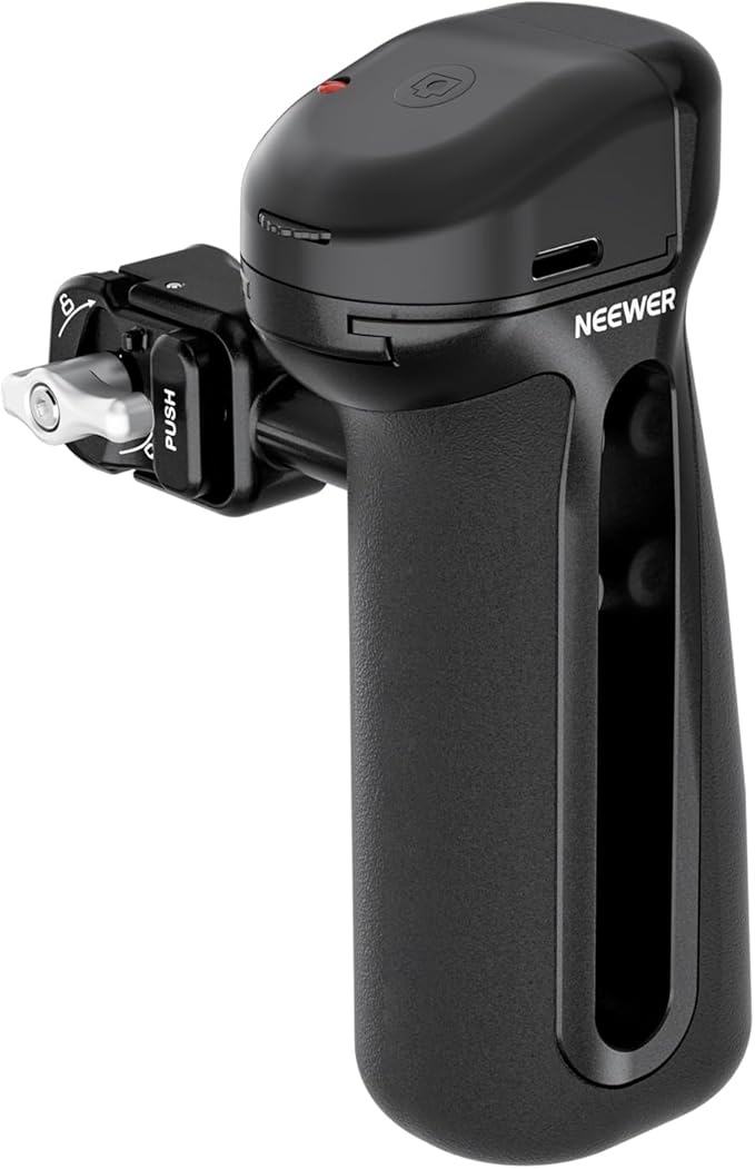 NEEWER Quick Release Side Handle with Bluetooth Shutter, Cold Shoe, 360° Rotation, Compatible with iPhone Android NEEWER Phone Cage Blackmagic Camera App for Focus/Zoom, PA148E