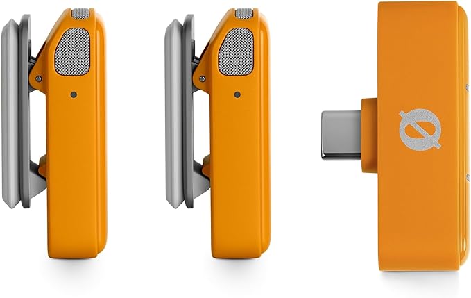 RØDE Wireless Micro - Compact Wireless Microphone, Two Mics with Charge Case for Smartphone Content Creation - USB-C, Orange