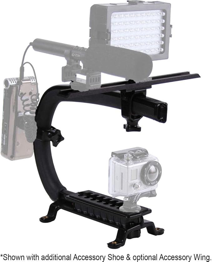 Cam Caddie Scorpion EX Video Camera Stabilizing Handle Kit with Included Smartphone and GoPro Compatible Mounts - Starter Bundle - Black