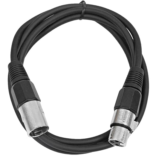 SEISMIC AUDIO - SAXLX-6 - 6 Pack of 6' Black XLR Male to XLR Female Patch Cables - Balanced - 6 Foot Patch Cords