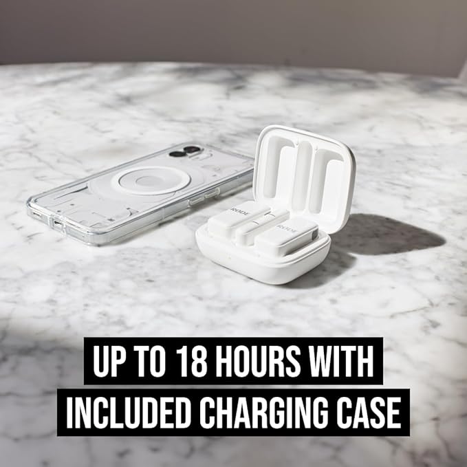 RØDE Wireless Micro - Compact Wireless Microphone, Two Mics with Charge Case for Smartphone Content Creation - Lightning, White