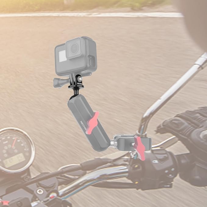 Mechrig Ball Mount Adapter,1" Ball Aluminum for Gopro Hero13/12/11/10 Insta360 X4/X3 DJI Action 5 Pro and Other Action Cameras,Compatible with RAM Ball Head Mounts B Size Double Socket Arm (MR63031)
