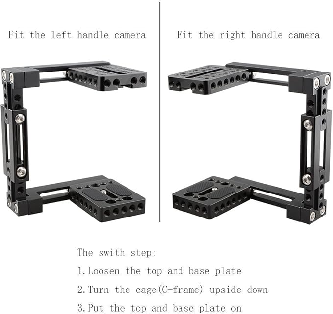 CAMVATE Adjustable Camera Cage Fit for Right Handle and Left Handle Camera(Basic) - 1722