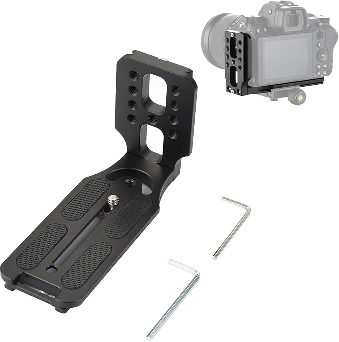 UTEBIT Camera L Bracket with 1/4'' Screw,Folding Brackets Vertical Horizontal Switching, Camera Bracket Mount with 4 Non-Slip Rubber Pads for DJI Osmo Pocket 3,for Sony a7riii a7rii A7S a6000 a6300