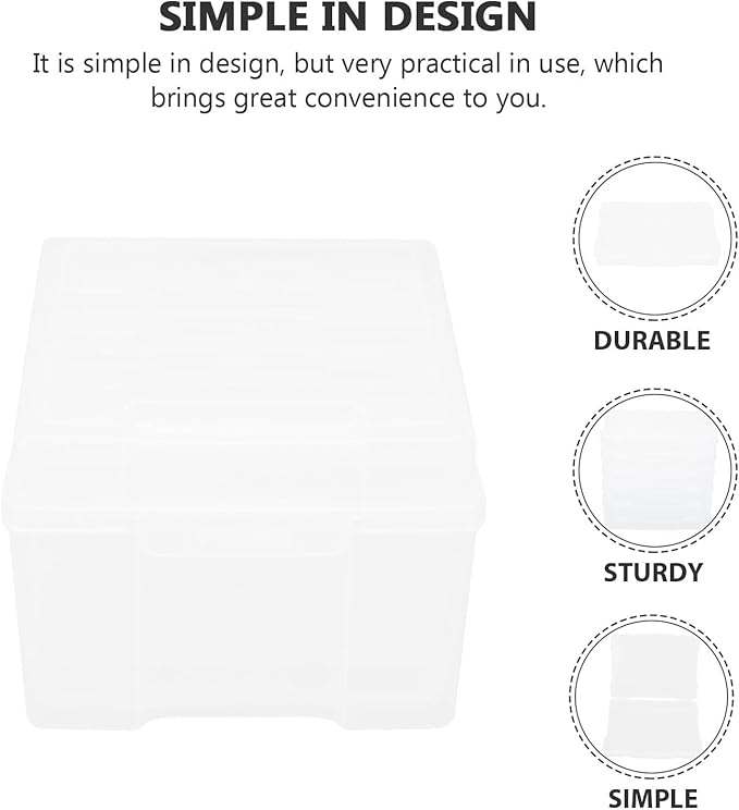OSALADI Photo Storage Box and Photograph Organizing Case for Home and Office Use, 5X7 Inch Archival Photo Keeper with Lid, Classified Postcard Storage Container