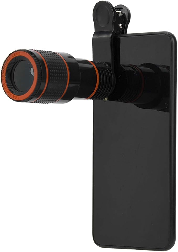 Acouto Phone Camera Lens Kit Professional 12X Telephoto Lens Telescopic Focusing Universal for Mobile Phone Tablet Photography Accessories