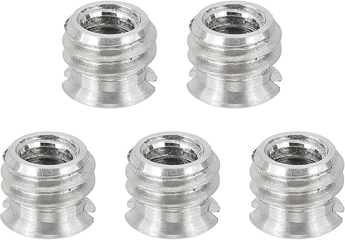PATIKIL 1/4" Female to 3/8" Male Convert Screw Adapters, 5 Pcs Tripod Thread Adapter Mount for Camera Monopod Video DSLR SLR Mic Stand, Silver