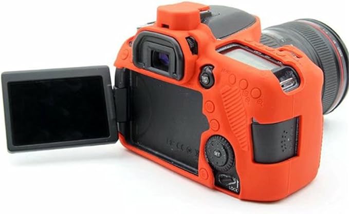 Professional Secure Silicone Camera Cases Bag Housing Rubber Body Skin for Canon EOS 80D Digital SLR Camera Protective Case (Red)