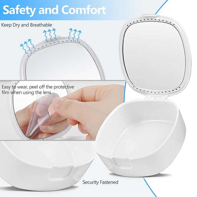 Retainer Case with Mirror & Ventilation Holes - Night Guard & Orthodontic Aligner Case, Blue Star