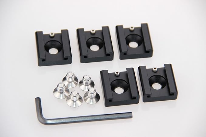 CAMVATE Cold Shoe Mount with 1/4''-20 Hole for Camera Flash Microphone Accessories(5 Pieces) - 0994