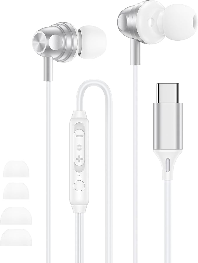 USB C Wired Ear Buds Earbuds for iPhone 17 16 15 Pro Max Air 16e Plus,in-Ear Earphones,USBC Headphones Wired Type C Earbuds Earphones for Samsung Galaxy S25 S24 A16 A17, Google Pixel, OnePlus, iPad