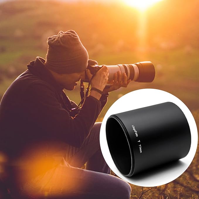 77mmx78mmm Screw in Metal Lens Hood for Mirror Tele Reflex Camera Lens with 77mm Filter Thread Absorb Unnecessary Ambient Light
