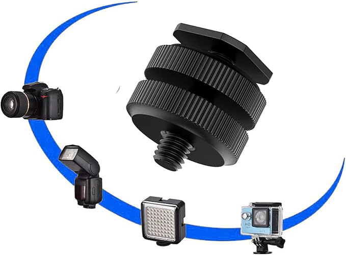 Camera Hot Shoe Mount(1 Pack) to 1/4"-20 Tripod Screw Adapter Flash Shoe Mount for DSLR Camera Rig