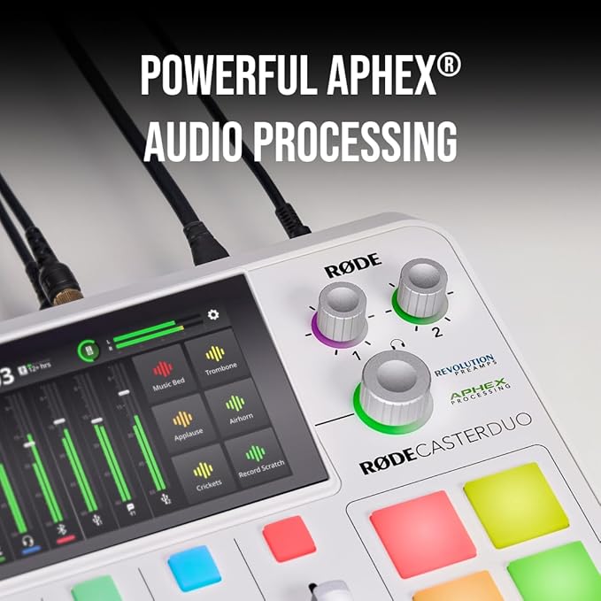 RØDE RØDECaster Duo Compact All-in-One Audio Production Solution for Podcasting, Streaming, Music Production and Content Creation (White)