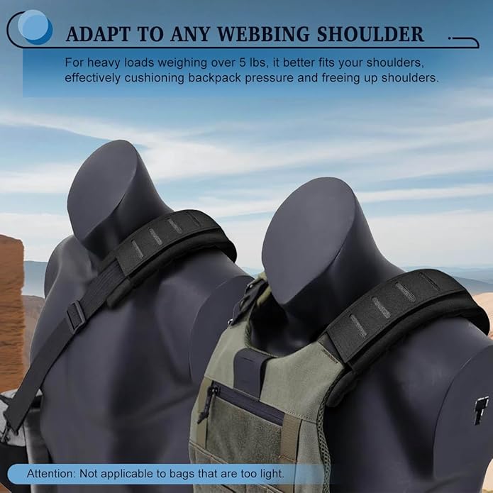 ZINZ 3D-Cushion Tactical Shoulder Strap Pad for Vest Carrier, Thick & Breathable Soft Pad with Tactical Gear for Men