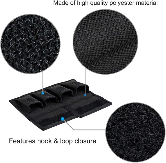 (6 Pockets) Camera Battery and SD Card Pouch Holder for 18650 x 8, AA, LP-E6N LP-E6NH LP-E17 EN-EL14 EN-EL15 NP-FW50 NP-FZ100 NP-W126S Battery,Suitable for Canon M50 Mark II 5DM4 6DM2 80D Sony A7R IV