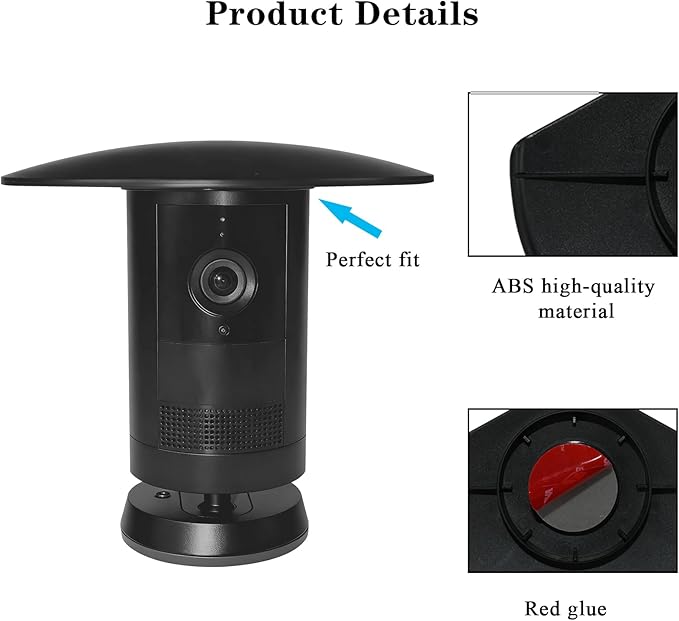 2Pack Sun Rain Shade Camera Cover Compatible with Ring Outdoor Cam Plus,Outdoor Camera Protective Shield for Resistant UV, Anti Glare,Easy to Install（Black）