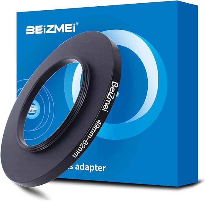49mm to 62mm Camera Filters Ring,Filters Ring Compatiable All Brands Ø49mm Lens to Ø62mm UV ND CPL Camera Filter accessory.Made of CNC.