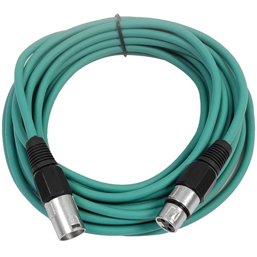 SEISMIC AUDIO - SAXLX-25 - 6 Pack of 25' Green XLR Male to XLR Female Microphone Cables - Balanced - 25 Foot Patch Cords