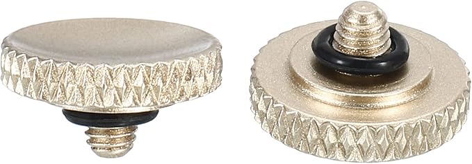 PATIKIL Camera Shutter Button, 2 Pack Soft Shutter Release Button Pure Copper Camera Button Knurled Suitable for Nikon for Fujifilm for Leica DSLR/SLR Camera, Golden