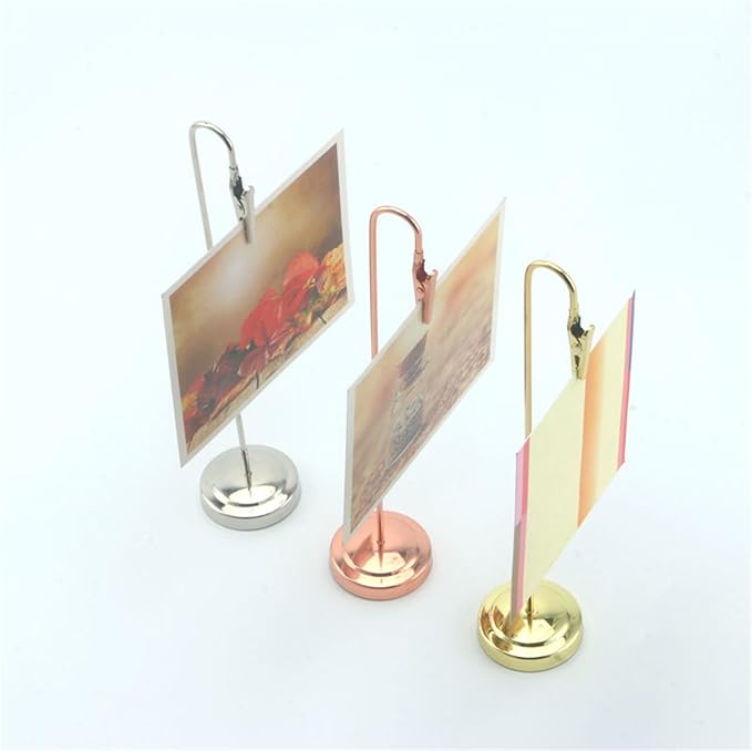 Photo Holder with Clips Note Place Card Photo Stand Memo Clips Place for Cards Name Memo Clip Postcard for Cards