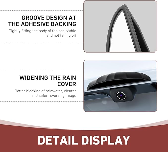 Car Rear View Backup Camera Cover, Soft Silicone Anti-Rain Car Backup Camera Rain Shield, Waterproof Auto Back Up Cameras Rain Cover with Wider Design, Universal for Most Cars(Black)