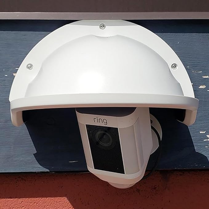 OWOKISO Universal Security Camera Sun Rain Cover Shield - Length 11.4", Width 8.0", Height 6.2" - Weatherproof Protective Roof for Dome/Bullet Outdoor Cameras (White, 2Pack)