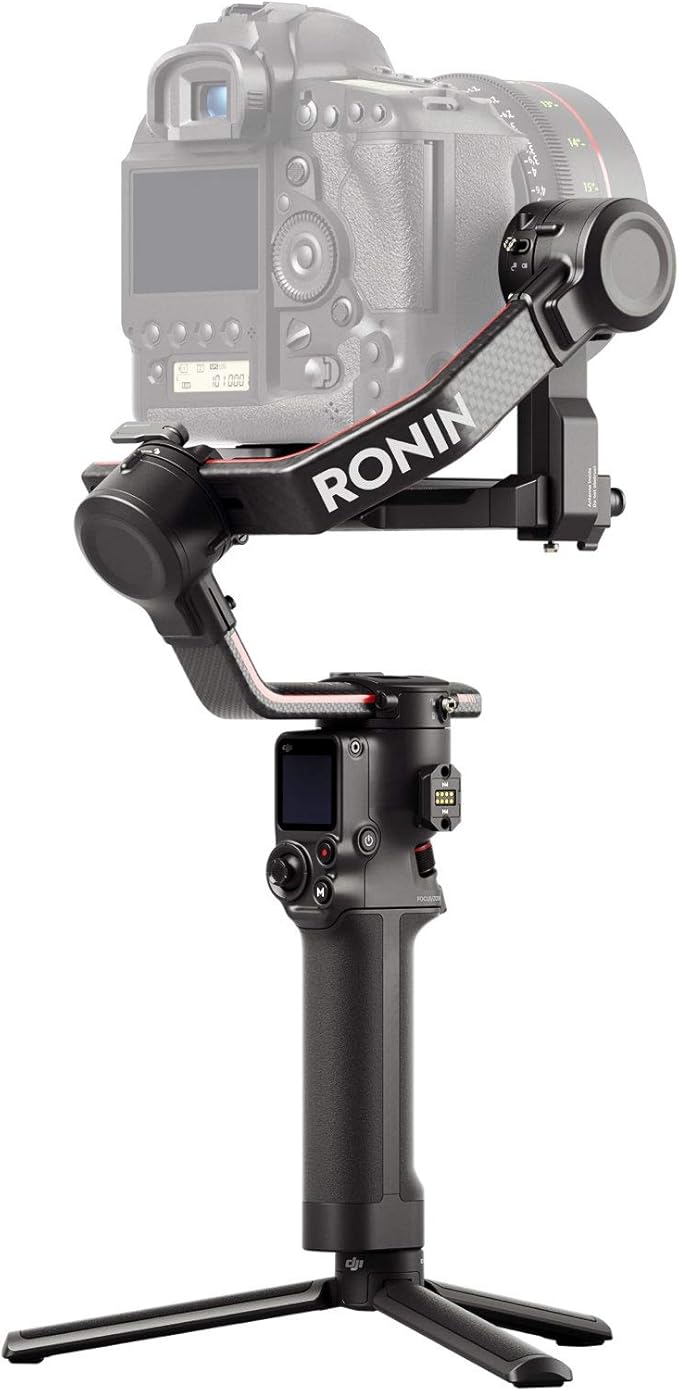 DJI RS 2 - 3-Axis Gimbal Stabilizer for DSLR and Mirrorless Cameras, Nikon, Sony, Panasonic, Canon, Fuji, 10lbs Tested Payload, 1.4” Full-Color Touchscreen, Carbon Fiber Construction, Black