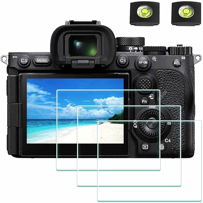 ULBTER Screen Protector for Sony Alpha A7V A7 V A7R V 7R V A7RV A7M5 Camera & Hot Shoe Cover, 0.3mm 9H Hardness Tempered Glass Cover Anti-Scrach Anti-Fingerprint Anti-Bubble [3 Pack]