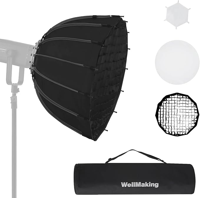WELLMAKING 23.6 inches/60cm Foldable Dodecagon Softbox with Bowens Mount Speedring and Honeycomb, for Portrait or Product Photography in Studio Video