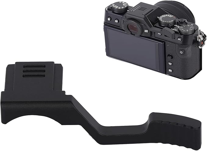 Metal Thumbs Up Grip Compatible with Fuji Fujifilm X-T30III/X-T20III/X-T10III/X-T30II/X-T20II/ X-T10II/XT30/XT20/XT10/X-T50 Mirrorless Cameras Thumb Rest Support with Hot Shoe Cover (Black)