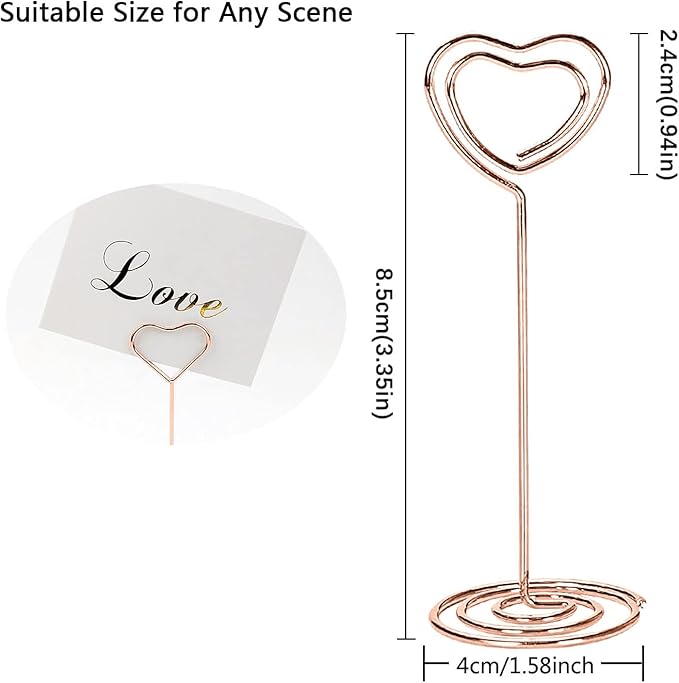 Wedding Table Numbers Holder – YQBOOM 20 Pack Name Card Holder Place Card Holder Photo Holder (20 Pack Rose Gold)