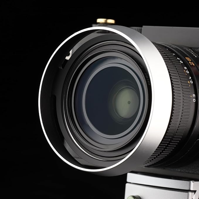 Haoge Metal Lens Hood Shade for Leica Q3 Q3 43 Q2 Q-P QP Q Typ 116 Typ116 Camera Silver LH-LQOS