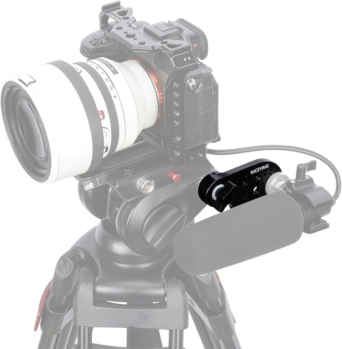 Niceyrig Video Tripod Extension Side Plate with Cold Shoe 1/4'' & 3/8'' ARRI Hole, M8 Threaded 30-Gear Type Rosette Mount Adapter Applicable for Benro, Miliboo, Teris, Weifeng - 592