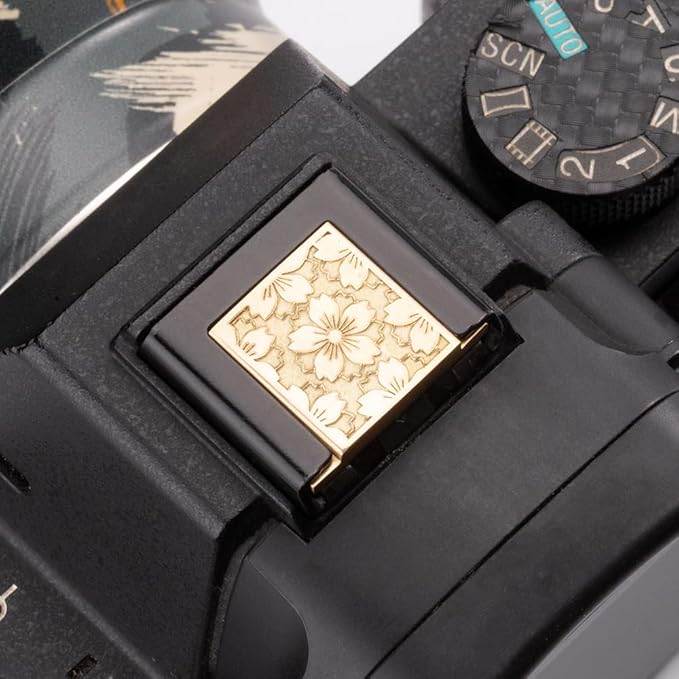 Cherry Blossom Pattern Camera Metal hot Shoe Cover for Sony A1 A7C A7CR A7CII A7M2 A7M3 A7R4 A7R5 A7S3 A6700 A6600 A6500 (Copper Alloy-for Sony)