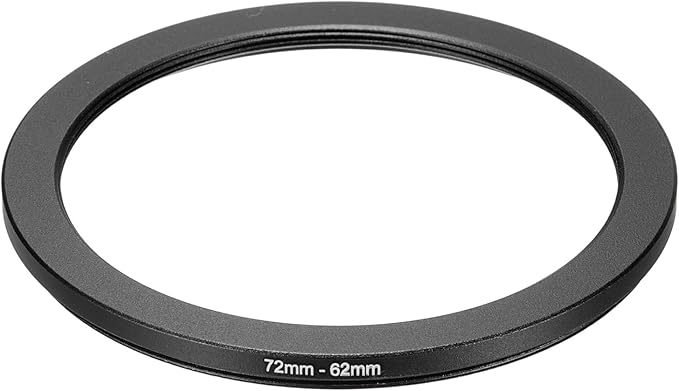 PATIKIL Step Down Ring Adapter 72mm to 62mm, Filter Step-Down Rings Camera Lens Filters Metal Ring Digital for ND IR DSLR Lenses, Black