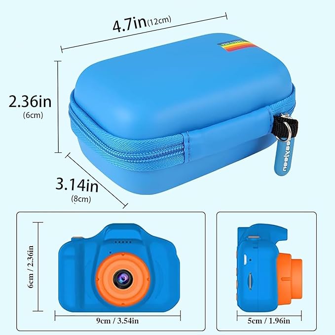 Leayjeen Kids Camera Case Compatible with Seckton/Desuccus/SINEAU/Rindol Upgrade Kids Toys Camera and Kids Digital Video Cameras for Toddler,Christmas Gifts and Birthday Gifts for Boys-Blue(Case Only)