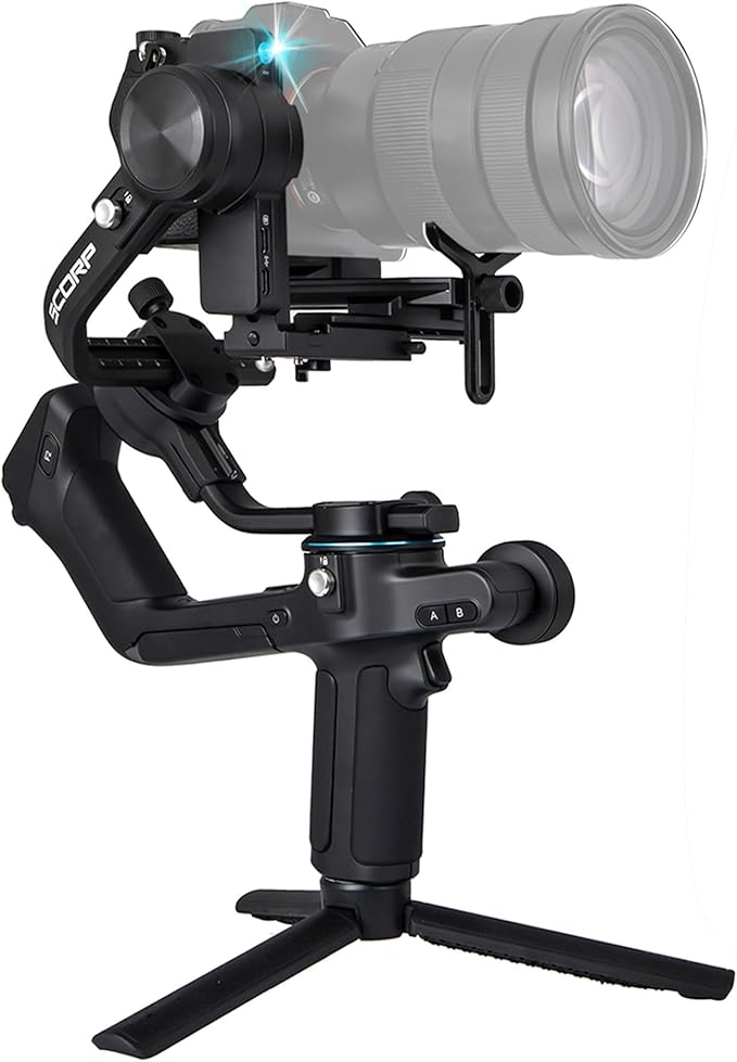 FeiyuTech SCORP 2 Built-in AI Tracker 3-Axis Gimbal Stabilizer for DSLR & Mirrorless Cameras,1.3'' Touch Screen, 5.5lbs Paylaod,13 Hours Battery Life,Quick USB-C Charge,for Sony/Canon/Nikon/Fujifilm