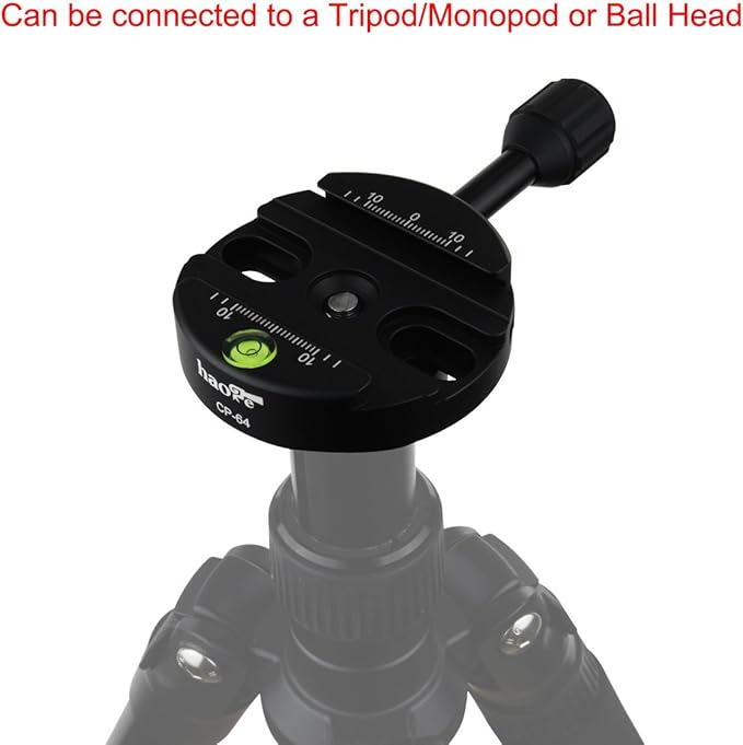 Haoge 64mm Screw Knob Clamp Adapter Mount for Quick Release QR Plate Camera Tripod Ballhead Monopod Ball Head Fit Arca Swiss