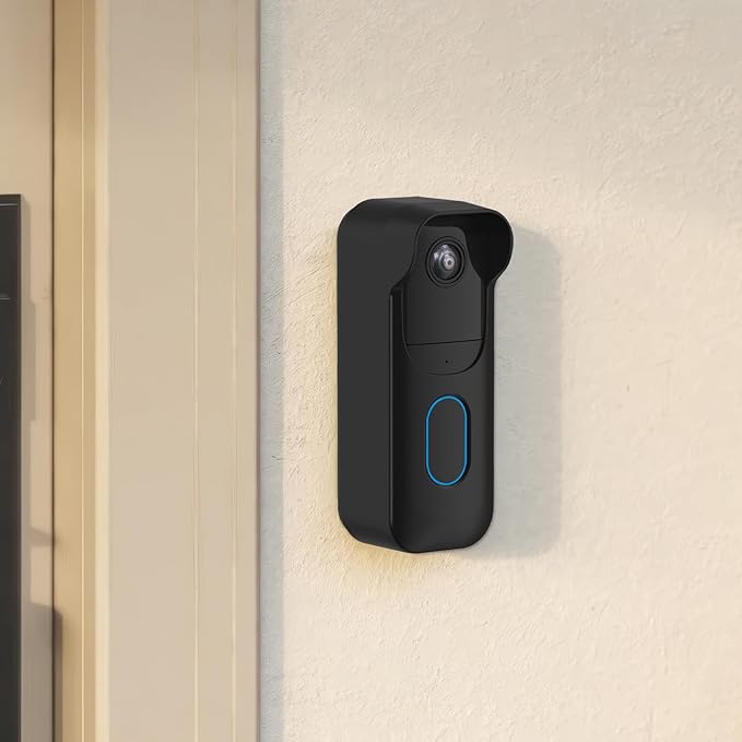 Silicone Skin Case for Blink Video Doorbell (2nd Gen) - Weatherproof Silicone Protective Cover with Brim for All-New Blink Doorbell Camera 2025 Full Protection (Black)