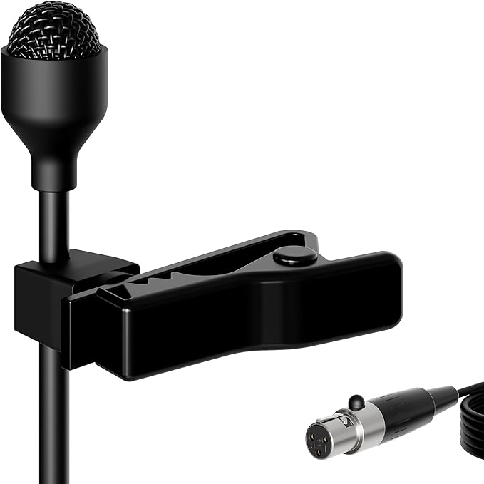 J K MIC-J 044 Lapel Microphone Lavalier Microphone Compatible with AKG Samson Wireless Transmitter - Mini XLR TA3F Plug