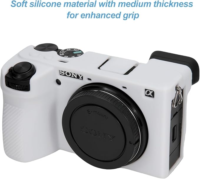 Pocoukate Case for Sony Alpha 6700 Camera, Soft Silicone Protective Cover Skin with A6700 Screen Protector Accessories for Sony Alpha 6700 Camera Silicone Case - White