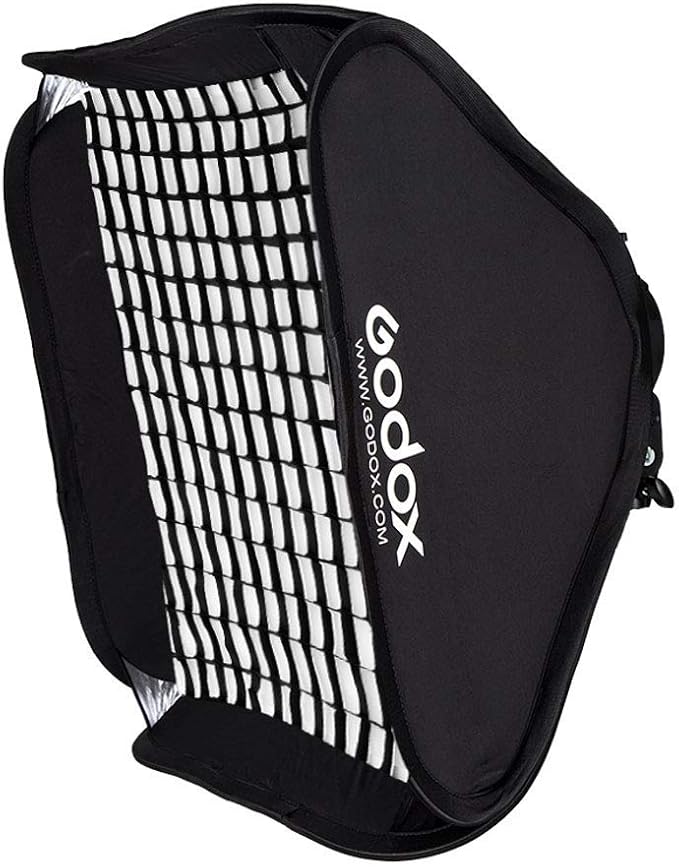 GODOX 32x32inch /80x80cm Foldable Flash Softbox Kit with Grid, Godox S2 S-Type Speedlite Bracket Bowens Mount and Carrying Case for Camera Flash Speedlight Studio Photography Video Shooting