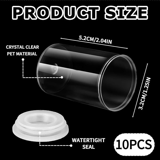 10 PCS Empty Clear Film Canisters with Lids, Small Film Canister Storage Containers Rocket Tube for Science Projects, Small Film Cans Sewing Storage Case for Art Supplies, Beads, Fish Hooks