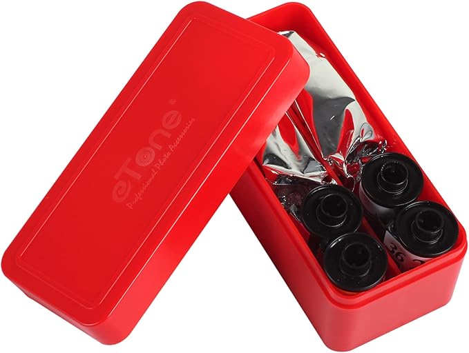 Hard Plastic Film Storage Box Case Container for 120 135 220 35mm Film Mix Color (Red)