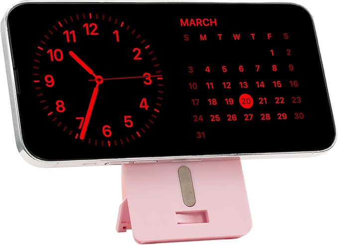 LOVEHANDLE Phone Wallet with Kickstand and Adapter Ring for MagSafe, Phone Card Holder, Wireless Charging Compatible, Wallet Compatible with MagSafe - Light Pink