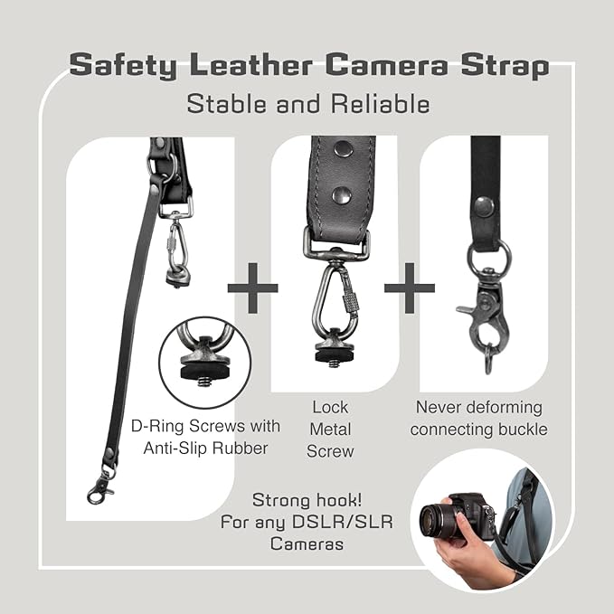 Leather Camera Harness for 1 Camera,Single Camera Strap for Photographers,Camera Shoulder Strap Quick Release DSLR