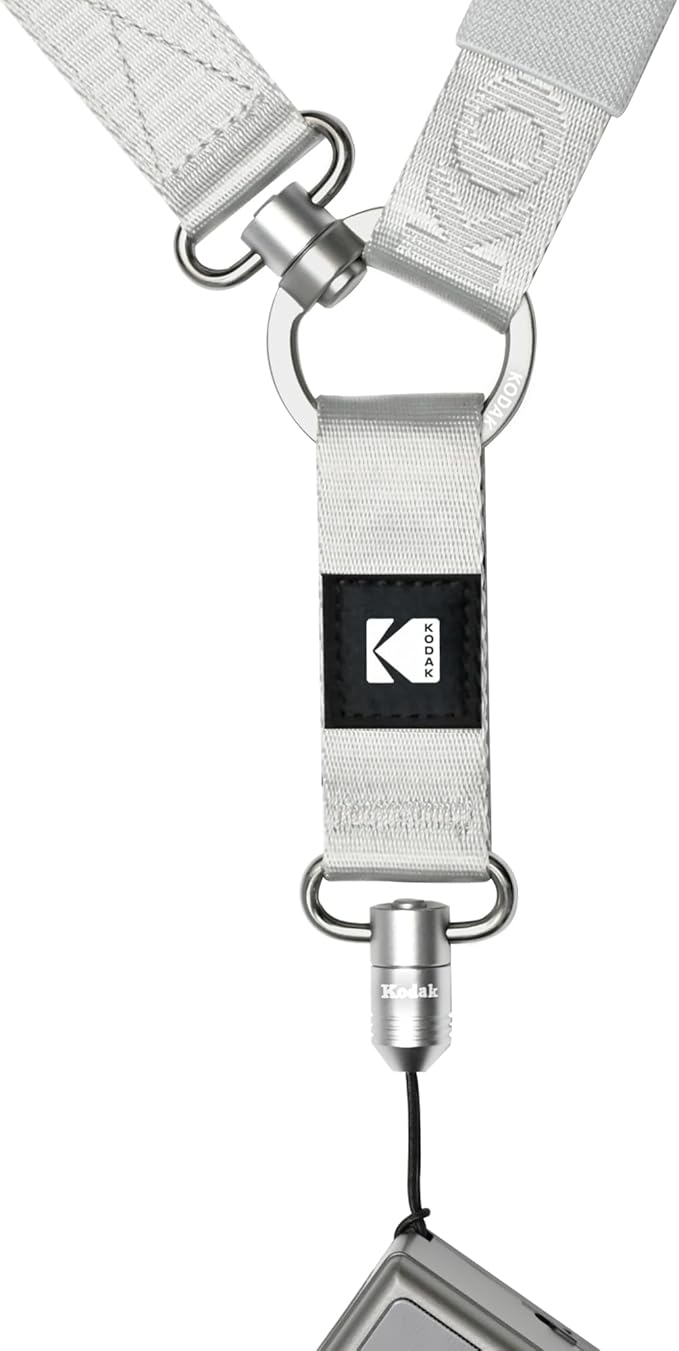 KODAK Multi-Purpose Camera Strap (Silver) - Quick-Detach System, Lightweight, Durable Metal Swivels, Multiple Usages, SLR Cameras, Compact Cameras, Smart Phones