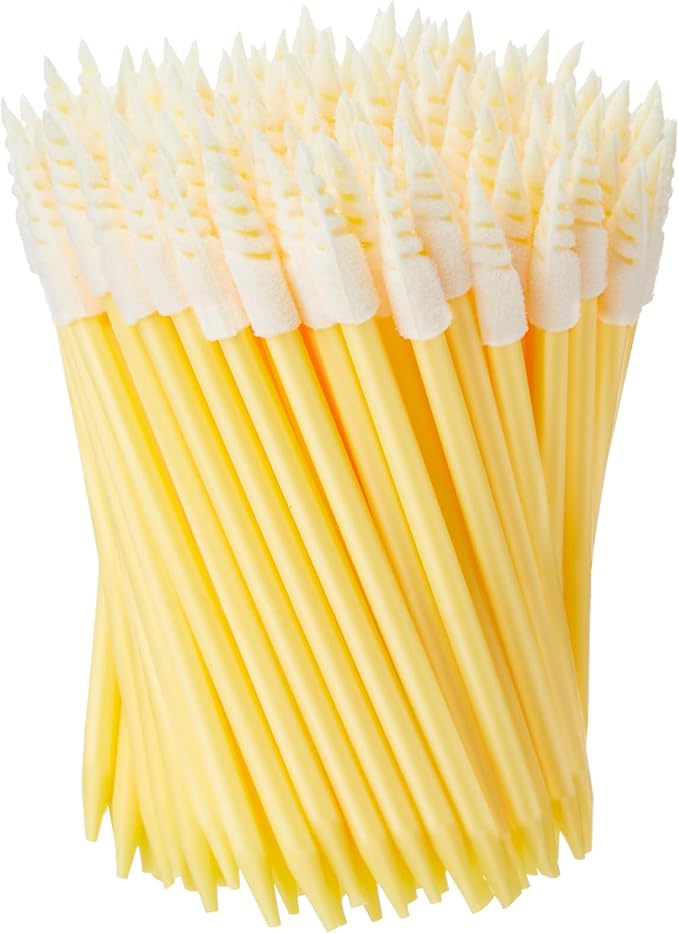 Chinco 200 Pieces Cleaning Swab Sticks Sponge Foam Tip Swabs for Inkjet Printer, Print Head, Camera, Optical Lens, Optical Equipment (Yellow)